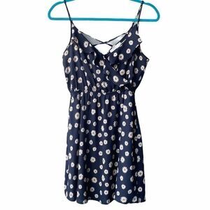 Lush Sunflower Ruffle Mini Dress Navy blue Size Small